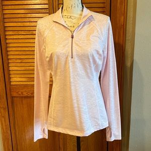 Womens half zip detailed top.